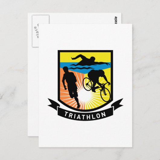 triathlon - fietsenrace briefkaart (Voorkant / Achterkant)