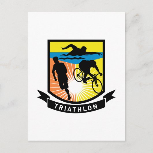 triathlon - fietsenrace briefkaart (Voorkant)