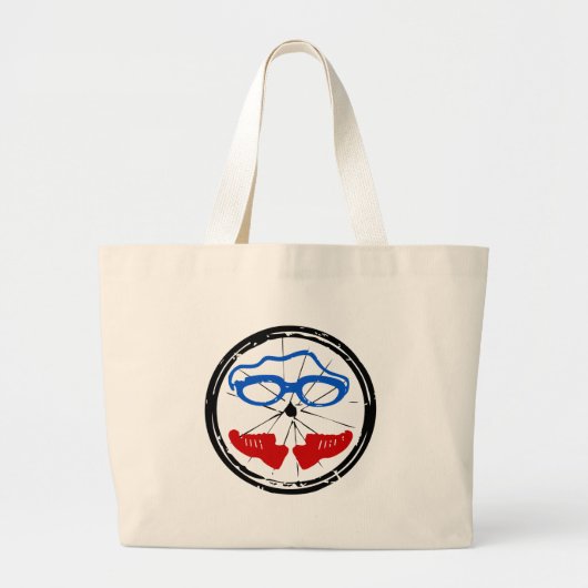 Triathlon Freak logo Grote Tote Bag (Voorkant)