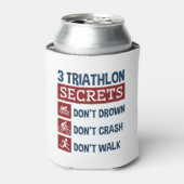 Triathlon Funny 3 Secrets Don't Drown Crash Walk Blikjeskoeler (Blikje Voorkant)
