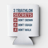 Triathlon Funny 3 Secrets Don't Drown Crash Walk Blikjeskoeler (Achterkant)