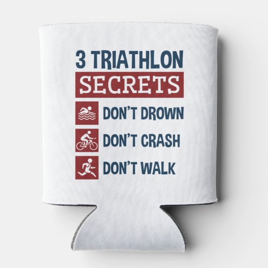 Triathlon Funny 3 Secrets Don't Drown Crash Walk Blikjeskoeler (Achterkant)