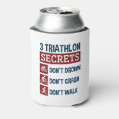 Triathlon Funny 3 Secrets Don't Drown Crash Walk Blikjeskoeler (Blikje Achterkant)