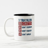 Triathlon Funny 3 Secrets hebben geen Crash Walk Tweekleurige Koffiemok (Links)