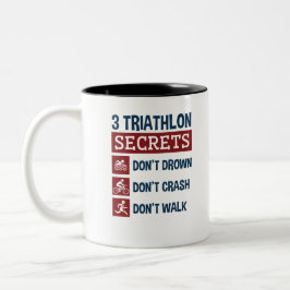 Triathlon Funny 3 Secrets hebben geen Crash Walk Tweekleurige Koffiemok