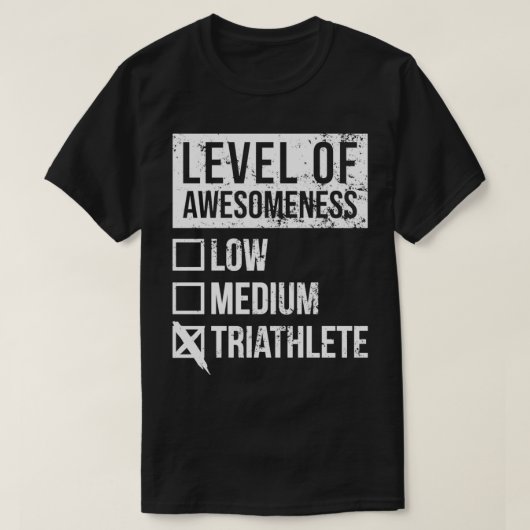 Triathlon Funny Art Level of Triathlon T-shirt (Design voorkant)