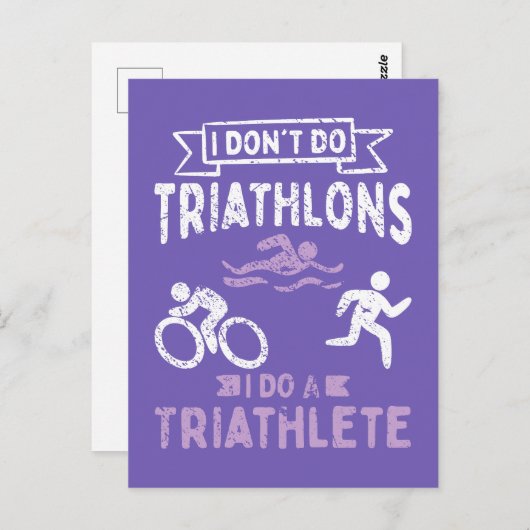 Triathlon Funny Briefkaart (Voorkant / Achterkant)