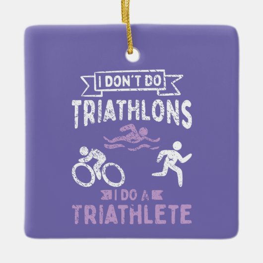 Triathlon Funny Keramisch Ornament (Voorkant)