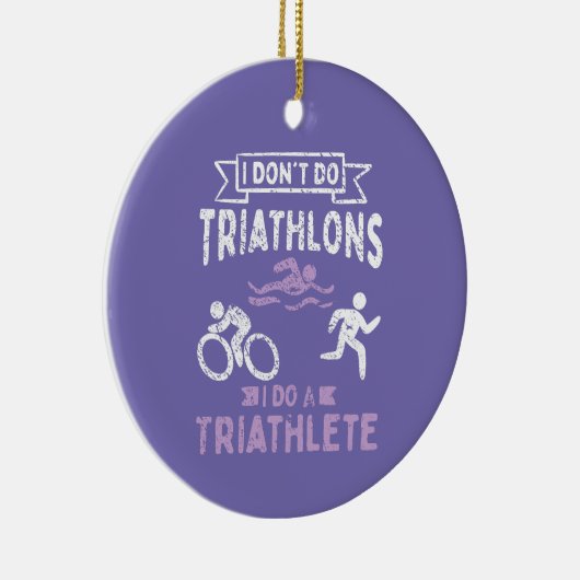 Triathlon Funny Keramisch Ornament (Rechts)