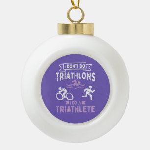 Triathlon Funny Keramische Bal Ornament