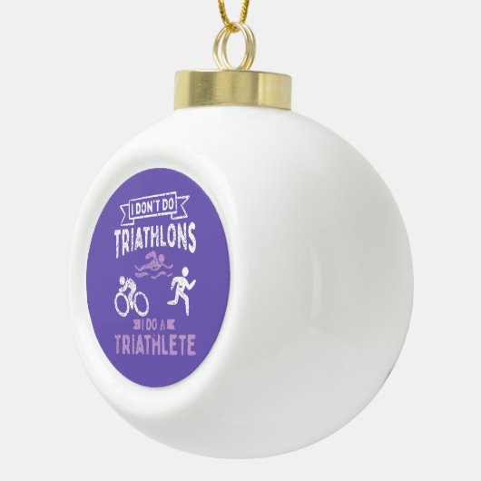 Triathlon Funny Keramische Bal Ornament (Rechts)
