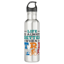 Triathlon Funny Life is altijd beter als ik tri Waterfles
