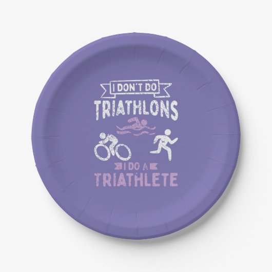 Triathlon Funny Papieren Bordje (Voorkant)