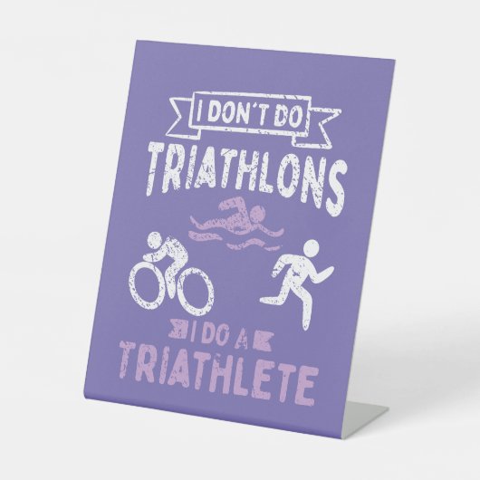 Triathlon Funny Reclamebord Met Voetstuk (Voorkant)