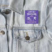 Triathlon Funny Vierkante Button 5,1 Cm (In situ)