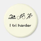 Triathlon grappig pictogram magneet (Voorkant)