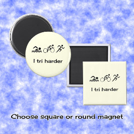 Triathlon grappig pictogram magneet