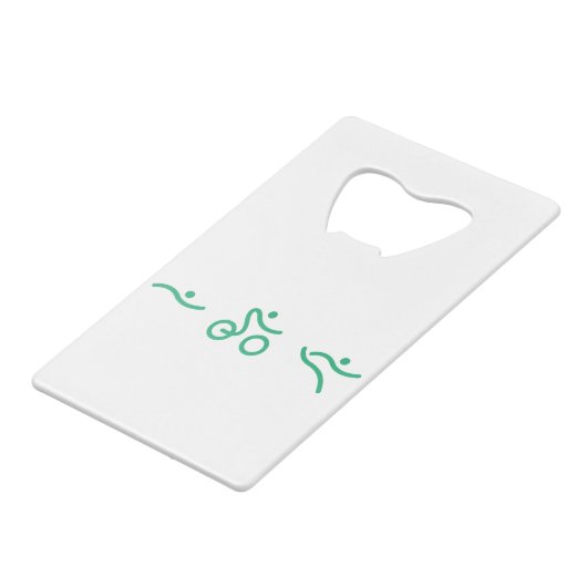 Triathlon Green logo Creditkaart Flessenopener (Voorkant Gekanteld)