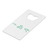 Triathlon Green logo Creditkaart Flessenopener (Achterkant Gekanteld)