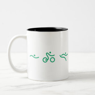 Triathlon Green logo Tweekleurige Koffiemok