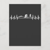 Triathlon hartslag Sportman Bike Swim Run Athlet Briefkaart (Voorkant)