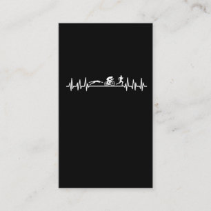 Triathlon hartslag Sportman Bike Swim Run Athlet Visitekaartje