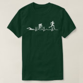 Triathlon Hartslag Zwemcyclus Run T-shirt (Design voorkant)