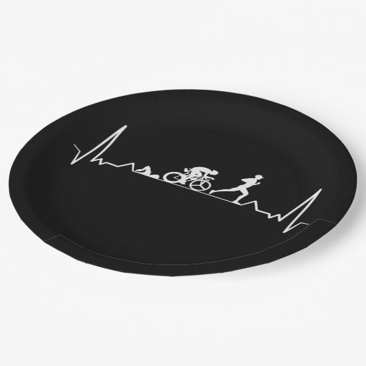 Triathlon Heartbeat Papieren Bordje (Gekanteld)