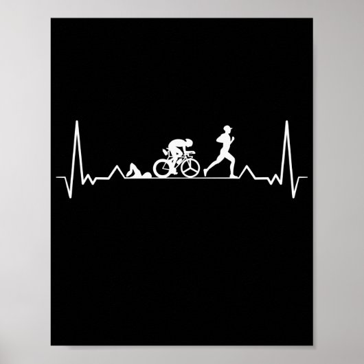 Triathlon Heartbeat Poster (Voorkant)