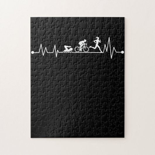 TRIATHLON HEARTBEAT T SHIRT LEGPUZZEL (Verticaal)