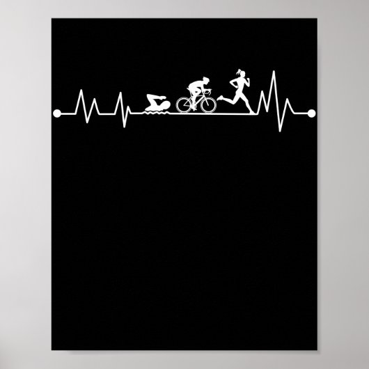 TRIATHLON HEARTBEAT T SHIRT POSTER (Voorkant)