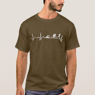 Triathlon Heartbeat Triathlon Gift for DadMamKids T-shirt