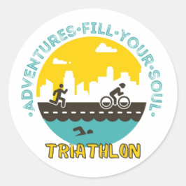 Triathlon. Het avontuur vult je ziel Ronde Sticker