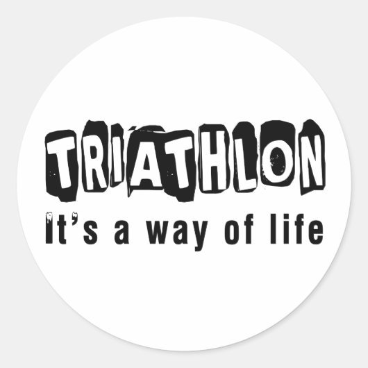 Triathlon Het is een manier van leven Ronde Sticker (Voorkant)