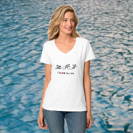 Triathlon houdt van tri-pictogrammen t-shirt