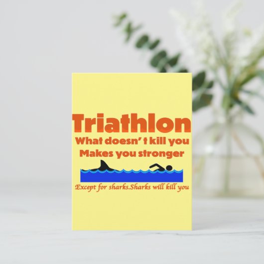 Triathlon Humor Print       Briefkaart (Staand voorkant)