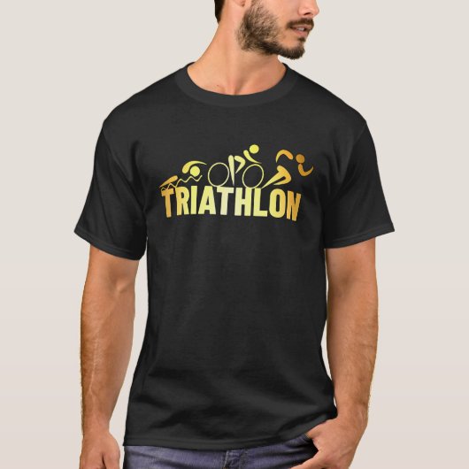 Triathlon I Hardlopen Fietsen Zwemmen Triathlet T-shirt (Voorkant)