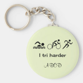Triathlon icons citeren I tri harder gepersonalise Sleutelhanger