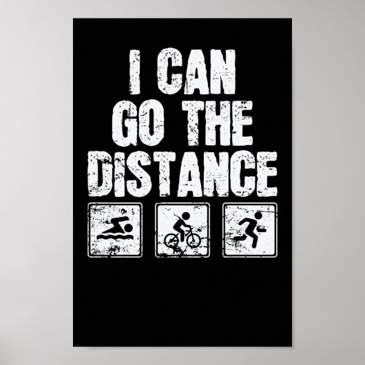 Triathlon ik kan de afstand afleggen poster (Voorkant)