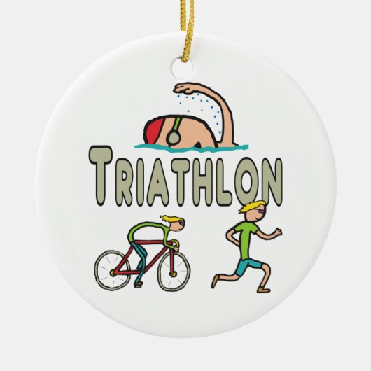 Triathlon Keramisch Ornament (Voorkant)
