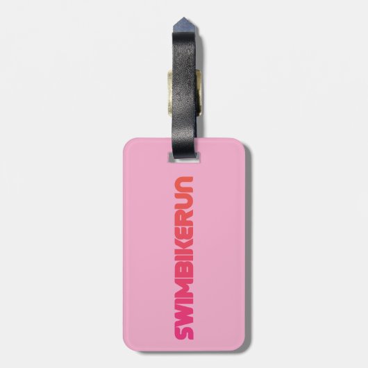 Triathlon, koel en uniek ontwerp bagagelabel (Achterkant verticaal)