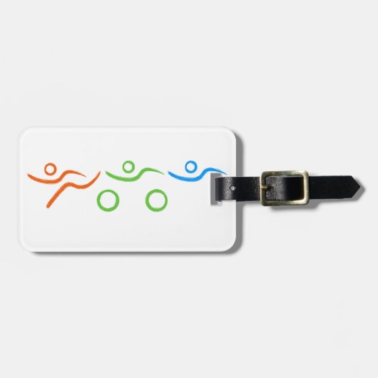 Triathlon, koel en uniek ontwerp bagagelabel (Voorkant horizontaal)