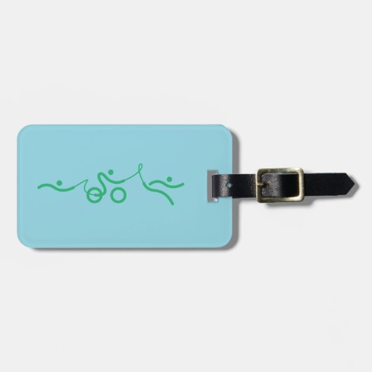 Triathlon, koel en uniek ontwerp bagagelabel (Voorkant horizontaal)