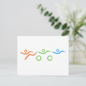 Triathlon, koel en uniek ontwerp briefkaart (Staand voorkant)