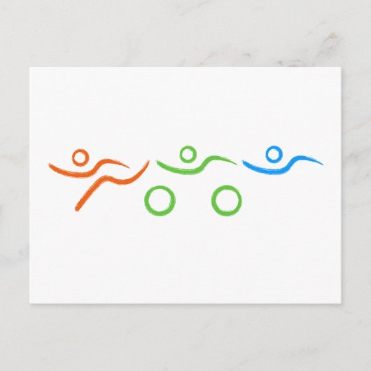 Triathlon, koel en uniek ontwerp briefkaart (Voorkant)