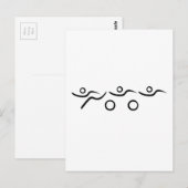 Triathlon, koel en uniek ontwerp briefkaart (Voorkant / Achterkant)