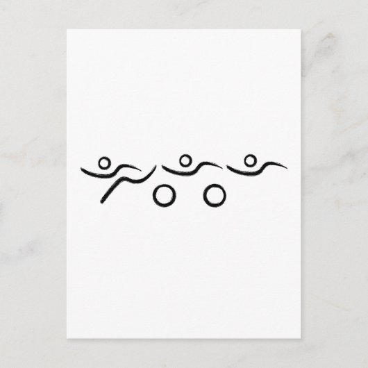 Triathlon, koel en uniek ontwerp briefkaart (Voorkant)