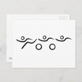 Triathlon, koel en uniek ontwerp briefkaart (Voorkant / Achterkant)