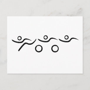 Triathlon, koel en uniek ontwerp briefkaart