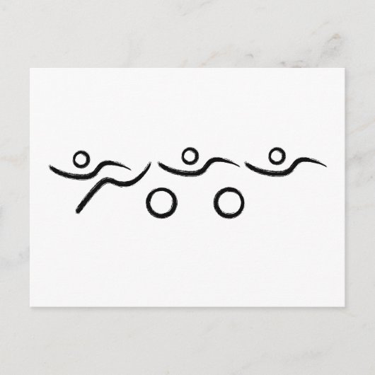 Triathlon, koel en uniek ontwerp briefkaart (Voorkant)